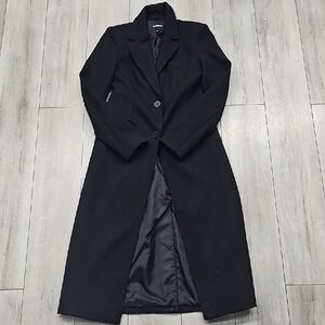 Express Black Trench Coat Classic Tailored Design